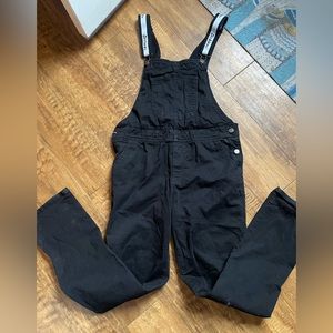 Black Dickies Overalls | Elastic Suspenders | Medium